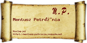 Mentusz Petrónia névjegykártya